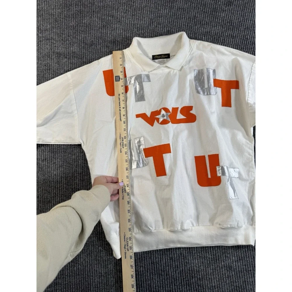 Vintage Patricia Sherman Tennessee‎ Volunteers Sweatshirt White Orange Silver